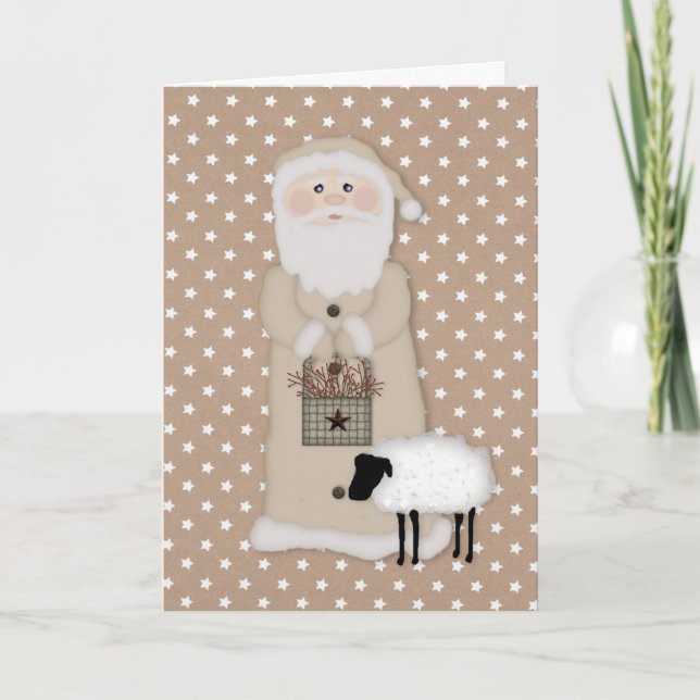 Cartão De Festividades Placa de Papais noeis Primitivos (Frente)