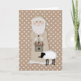 Cartão De Festividades Placa de Papais noeis Primitivos