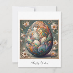 Cartão De Festividades Placa de Páscoa Art Nouveau