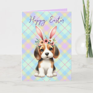 Cartão De Festividades Placa de Páscoa Beagle Watercolor