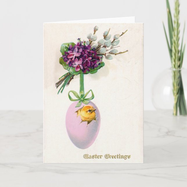 Cartão De Festividades Placa de Páscoa c1915 Vintage (Frente)