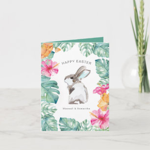 Cartão De Festividades Placa de Páscoa Coelhinha das Flores de Mola Bonit