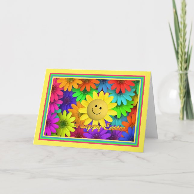 Cartão De Festividades Placa de Páscoa cúbica (Frente)