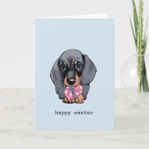 Cartão De Festividades Placa de Páscoa de cachorrinho Dachshund