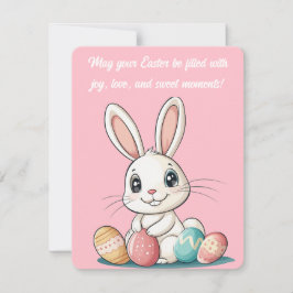 Cartão De Festividades Placa de Páscoa de coelhinho giro - Ovos de Páscoa