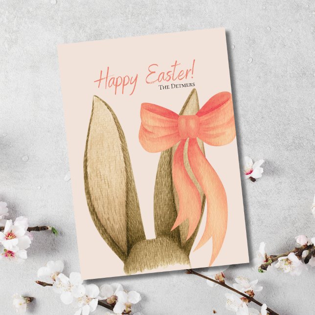 Cartão De Festividades Placa de Páscoa de Energia de Coelho Suave (Birthday Depot Party Supplies Trendy Stylish Cute
Happy Easter Bunny Ears Peach Bow Greeting Card)