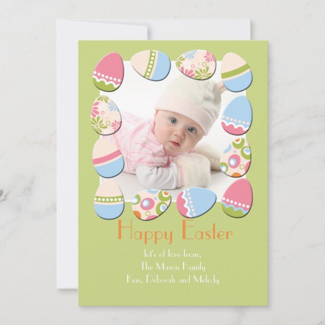 Cartão De Festividades Placa de Páscoa de Fotografia Eggstravaganza (Frente)