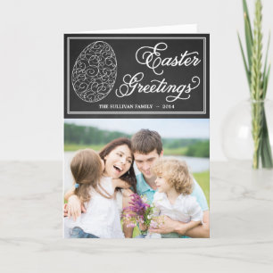 Cartão De Festividades Placa de Páscoa de quadro chalkboard com tipografi