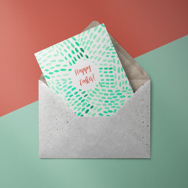 Cartão De Festividades Placa de Páscoa do padrão verde das linhas pontas (Criador carregado)