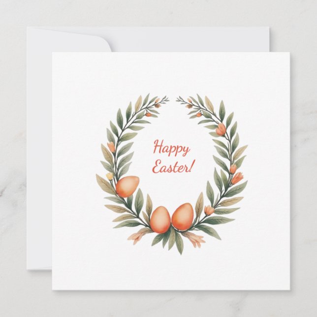 Cartão De Festividades Placa de páscoa em cores pastel suave (Frente)