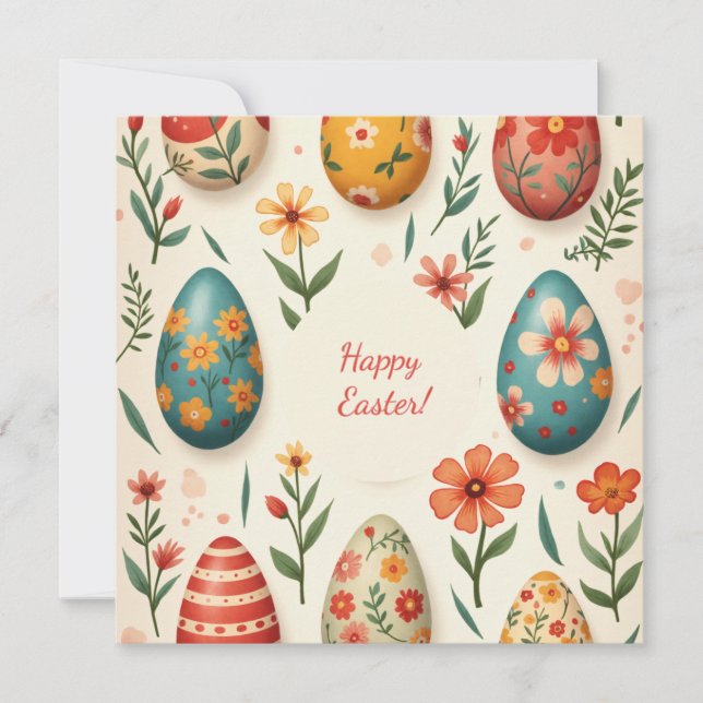 Cartão De Festividades Placa de páscoa em cores pastel suave (Frente)