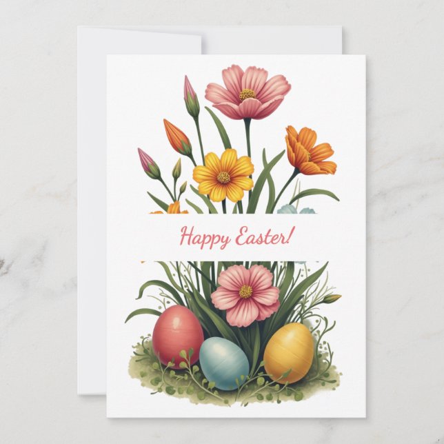 Cartão De Festividades Placa de páscoa em cores pastel suave (Frente)