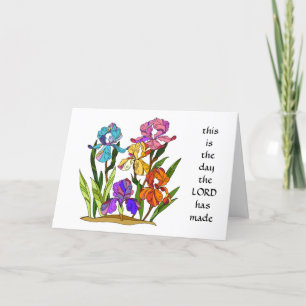 Cartão De Festividades Placa de páscoa: Flores pintadas com verso do Salm