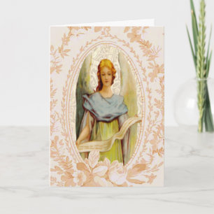 Cartão De Festividades Placa de Páscoa Vintage Angel