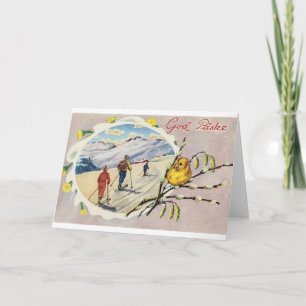 Cartão De Festividades Placa de Páscoa Vintage Dinamarquesa