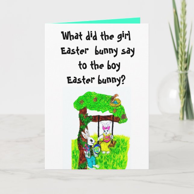 Cartão De Festividades Placa de PIADA EASTER BUNNY (Frente)