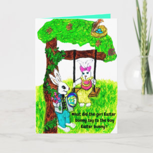 Cartão De Festividades Placa de PIADA EASTER BUNNY