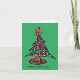 Cartão De Festividades Placa de porta de árvore de Natal
