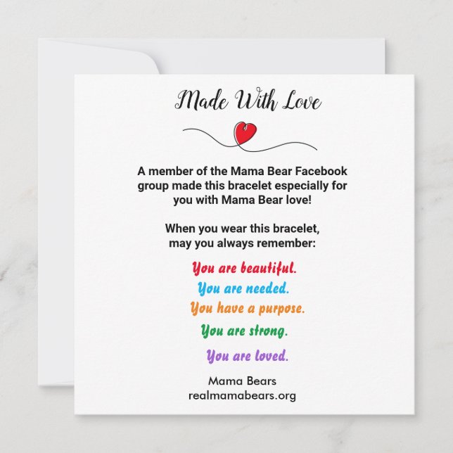 Cartão De Festividades Placa de Projeto Bracelet (Frente)