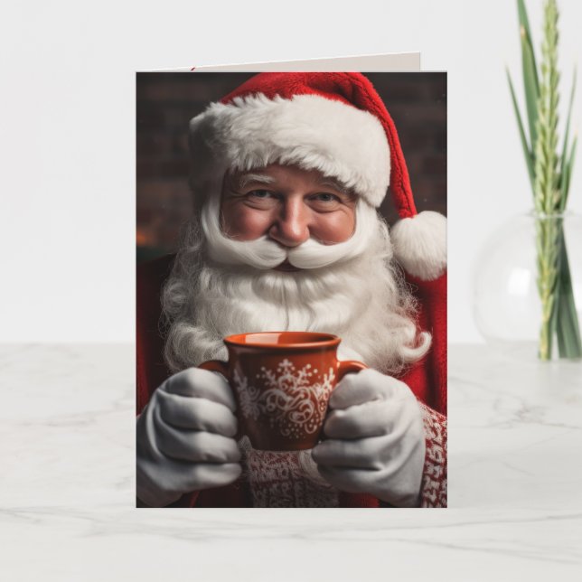 Cartão De Festividades Placa de Quatro Páginas para Papais noeis de Natal (Frente)