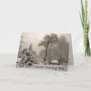 Cartão De Festividades Placa de saudação da ponte de inverno personaliz