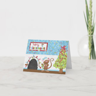 Cartão De Festividades Placa de saudação de Christmouse feliz