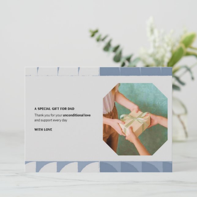 Cartão De Festividades Placa de saudação de dia de os pais (Em pé/Frente)