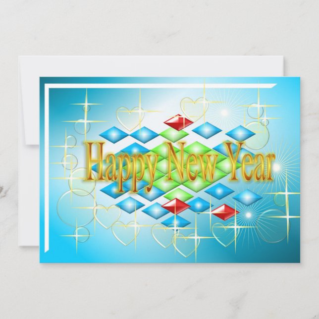 Cartão De Festividades Placa de saudação de feliz ano novo (Frente)