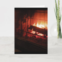 Cartão De Festividades Placa de saudação de lareira - Dentro Vazio