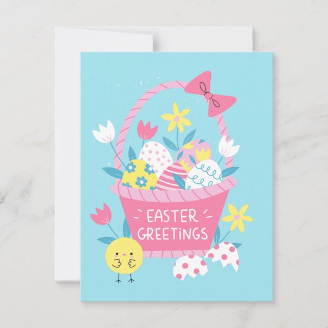 Cartão De Festividades Placa de saudação de páscoa (Frente)