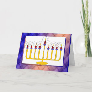 Cartão De Festividades Placa de Saudação de Velas de Hanukkah Feliz