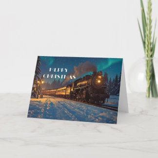 Cartão De Festividades Placa de saudação do comboio de natais vintages - 