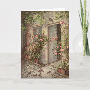 Cartão De Festividades Placa de saudação do Vazio de Algodão do Jardim