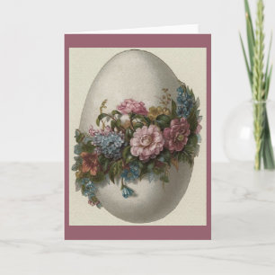 Cartão De Festividades Placa de Saudação Floral de Ovos de Páscoa do O