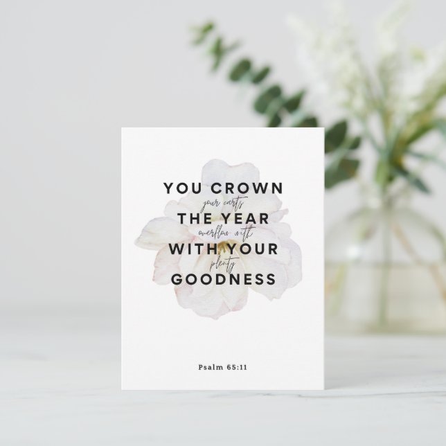 Cartão De Festividades Placa de saudação Inspiracional Psalm 65:11 para m (Em pé/Frente)