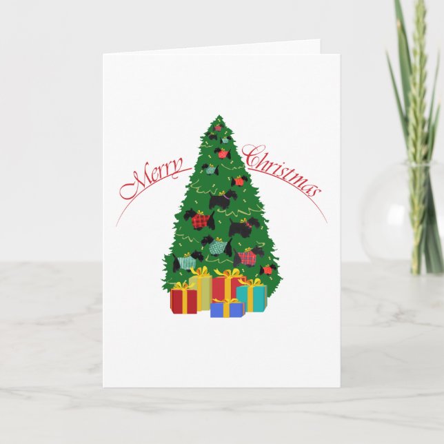 Cartão De Festividades Placa de saudação Terrier escocesa (Frente)