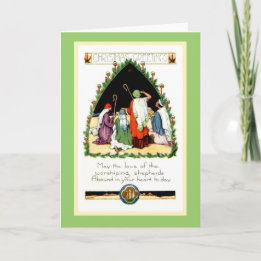 Cartão De Festividades Placa de Shepherds de Natal de Art Nouveau restaur