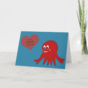 Cartão De Festividades Placa de Sucker de Octopus Vermelho dia de os namo