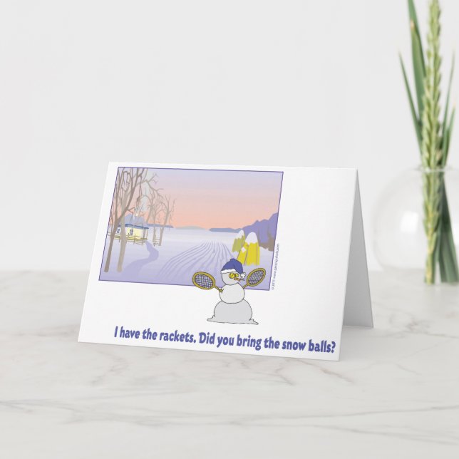 Cartão De Festividades Placa de Tênis do Dia de Reprodução de Inverno (Frente)