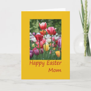 Cartão De Festividades Placa de Tulip do Felz pascoa da mãe