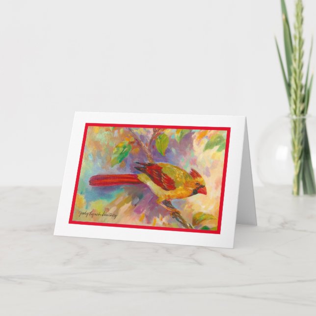 Cartão De Festividades Placa de Vazio Cardinal feminina (Frente)