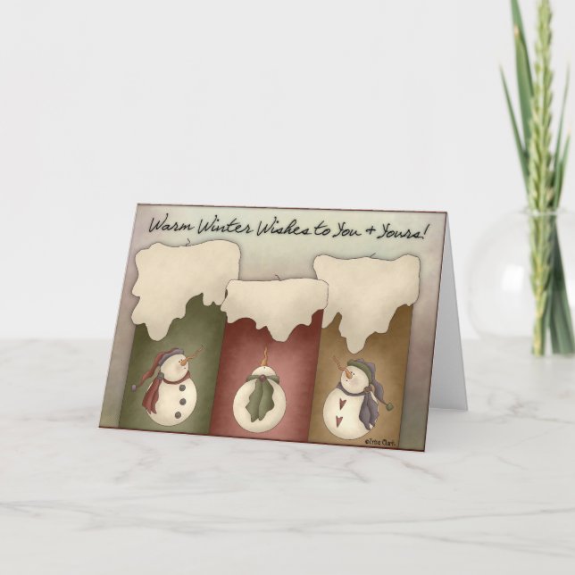 Cartão De Festividades Placa de Vazio de Vela de Inverno Quente (Frente)