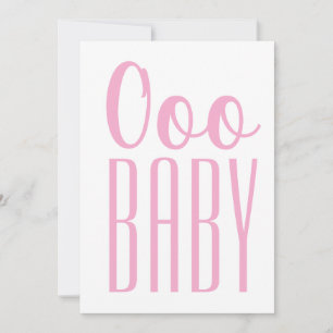 Cartão De Festividades Placa de vazio rosa Ooo BABY: Menina ou Chá