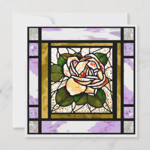 Cartão De Festividades Placa de Vidro Dourada de Deco Lilac, Arte Rosa