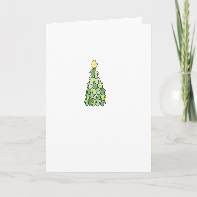 Cartão De Festividades Placa Dentro de Vazio Mittens Simples (Frente)