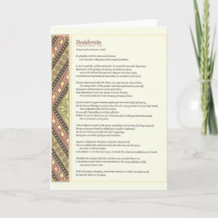 Cartão De Festividades Placa DESIDERATA