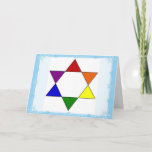 Cartão De Festividades Placa do Orgulho Arco-Íris Jewish Star Chanukah LG<br><div class="desc">Deseje aos seus entes queridos o melhor de Chanukah,  e sempre!</div>