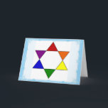 Cartão De Festividades Placa do Orgulho Arco-Íris Jewish Star Chanukah LG<br><div class="desc">Deseje aos seus entes queridos o melhor de Chanukah,  e sempre!</div>