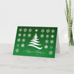 Cartão De Festividades Placa dobrada de flocos de neve de feriados felize