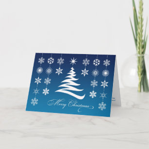 Cartão De Festividades Placa dobrada de flocos de neve de Natal Feliz
